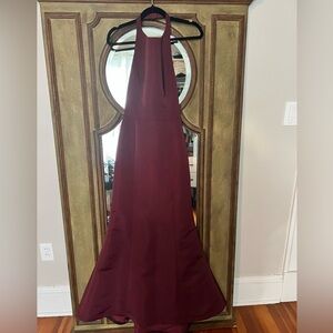 Amsale Shanelle Dress in ruby faille